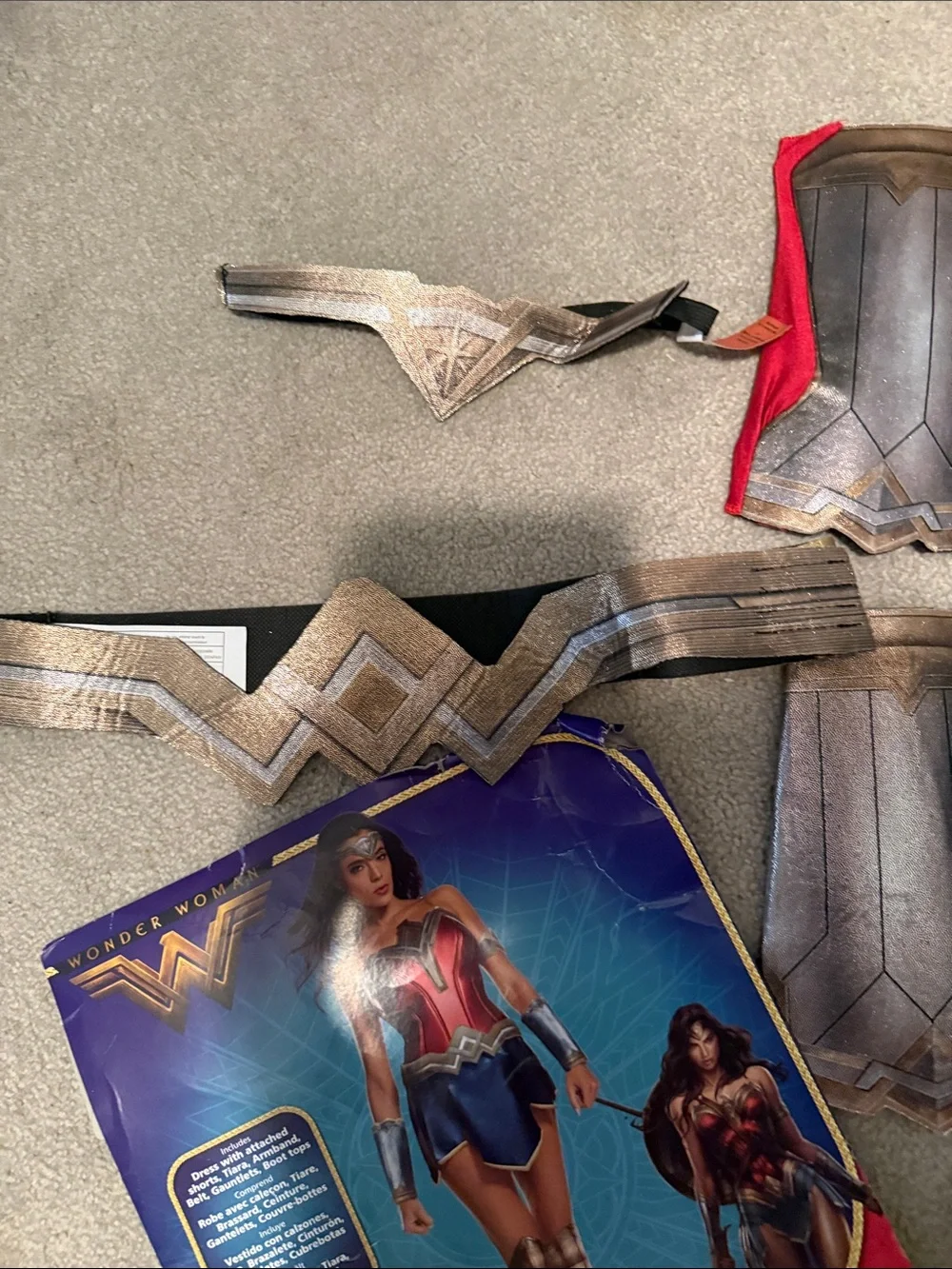 Wonder Woman Inspired Men's Costume Boot Covers in Bronze and Red